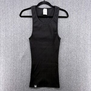 Ekkovision Mens Ribbed Tank Top Black Size Large Cotton Spandex Muscle Tee NWOT